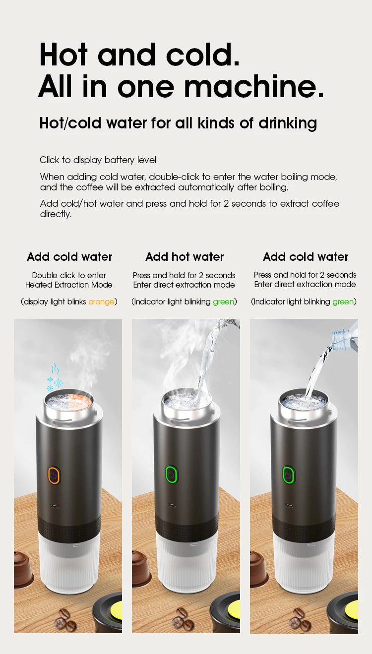 Portable 3-in-1 Espresso Machine – Your Daily Dose of Coffee, Anywhere