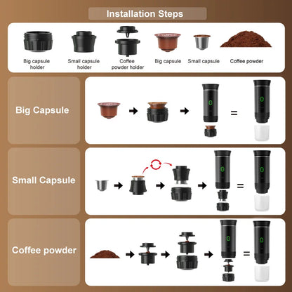 Portable 3-in-1 Espresso Machine – Your Daily Dose of Coffee, Anywhere